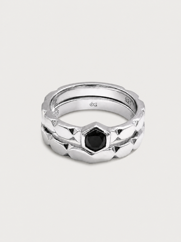 Causeway Stack Ring Set Silver