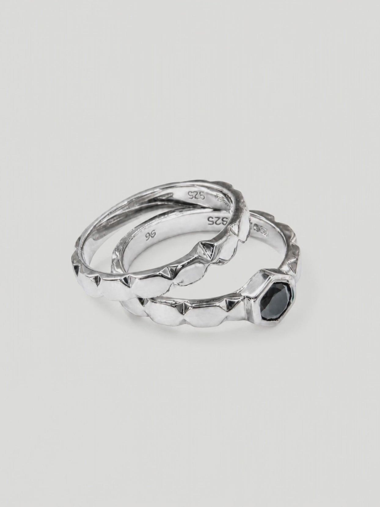 Causeway Stack Ring Set Silver